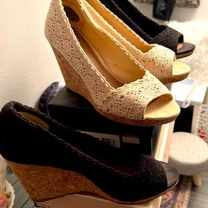 2 pair - NINE WEST CORK WEDGES 🎁